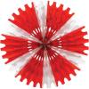 Beistle 12 Piece Fall Tissue Paper Fan Decorations For Thanksgiving And Autumn Celebrations(Red/White)
