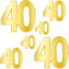 Beistle 12 Piece Gold Cardstock Paper Happy 50th Birthday Party Decorations Cut Outs for Home and Office(Foil “40” Birthday Cutouts)