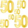Beistle 12 Piece Gold Cardstock Paper Happy 50th Birthday Party Decorations Cut Outs for Home and Office(Foil “50” Birthday Cutouts)