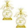 Beistle 2 Piece 13″ Gold 50th Wedding Anniversary Table Decor Centerpieces For Golden Themed Celebrations