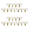 Beistle 2 Piece Metallic Plastic Gold Tassel Banners With Paper Pennants For Happy Birthday Party Decorations