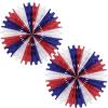 Beistle 2 Piece Red White & Blue Tissue Fans For Patriotic Theme USA 4th Of July Party Decorations, Made In USA Since 1900