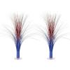 Beistle 2-Pack Plastic Metallic Spray Centerpieces in Red, Silver, & Blue, Patriotic Party Decorations for 4th of July, Memorial Day, American Party Supplies, 19″