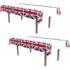 Beistle 2-Pack Union Jack Rectangular Plastic Tablecovers, Royal English Party Decorations, London Table Cloth, British Flag Party Décor, 54” x 108”