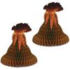 Beistle 2-Piece Tissue Volcano Centerpieces, Tropical Island Party Decorations, Dinosaur Party Decor, Lava Party Accessories, 15″