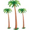 Beistle 3 Count Jointed Palm Tree Decorations, Cardstock Paper Cut Outs, Luau Beach Theme, Tropical Hawaiian Party Décor, 2-4’ & 1-6’