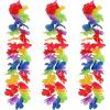Beistle 3 Piece 40″ Floral Rainbow Hawaiian Leis For Tropical Luau Party Supplies And Favors