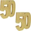 Beistle 3-D Number 60 Centerpiece, 8″ x 8″ x 1″- Gold Glittered Foam 60th Birthday Party Decoration, Milestone & Anniversary(Number 50)