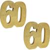 Beistle 3-D Number 60 Centerpiece, 8″ x 8″ x 1″- Gold Glittered Foam 60th Birthday Party Decoration, Milestone & Anniversary(Number 60)