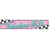 Beistle 5′ Wide 1950’s Theme Plastic The Fabulous 50’s Banner With Grommets For Hanging, Sock Hop Party Decorations, Indoor/Outdoor Use
