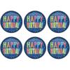 Beistle 6 Piece Happy Birthday Pinback Button Badge Pins For Party Favors Supplies, 2″(Multicolored)