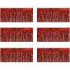 Beistle 6 Piece Red Metallic Plastic Fringe Drapes Banners For Parade Floats Tinsel Curtains Photo Booth Prop Backdrops Birthday Party Supplies Christmas Decorations, 15″ x 10′(Red)