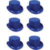 Beistle 60839-B 6-Pack Satin Sleek Top Hat, Blue