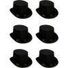Beistle 60839-BK 6-Pack Satin Sleek Top Hat, Black