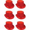 Beistle 60839-R 6-Pack Satin Sleek Top Hat, Red