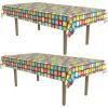 Beistle 70s Disco Party Plastic Tablecloth, Groovy Multicolor Dance Floor Print Tablecover for Retro Theme Parties, Vintage Boogie Nights, Birthdays, and Funky Table Settings, 54″ x 108″(70’s – 2 Pack)