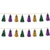 Beistle Beistle , 2 Piece Metallic Tassel Garlands, 9.75″ x 8′, 9.75″ x 8′, Green/Gold/Purple