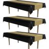 Beistle Black and Gold Plastic Tablecover(Black & Gold Tablecover – 3 Pack)