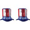Beistle Glitz N’ Gleam Uncle Sam Top Hat, Independence Day, Memorial Day, Patriotic Stars & Stripes Novelty Photo Prop(Glitz ‘N Gleam Uncle Sam Top Hat (2-pack))