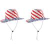 Beistle Glitz N’ Gleam Uncle Sam Top Hat, Independence Day, Memorial Day, Patriotic Stars & Stripes Novelty Photo Prop(Patriotic Flag Hat (2-pack))