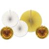Beistle Gold Assorted Paper & Foil Decorative Fans