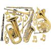 Beistle Gold Foil Musical Instruments Cutouts(Gold Foil Musical Instrument Cutouts (15-Pack))