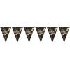 Beistle Graduation Oversized Pennant Banner, All-Weather Party Decoration Black and Gold Congrats Grad Design for Celebrating High School and College Academic Achievements, 28” x 25’