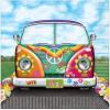 Beistle Hippie Bus Luncheon Napkins, 32 Count, Colorful 60’s and 70’s Retro Party Paper Napkins with Bus, Peace Signs and Flower Power Design for Groovy Themed Events, 2-Ply, 6.5″ x 6.5″