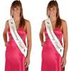 Beistle Homecoming Court Satin Sashes, 2 Piece, 33″ x 4″, White/Gold