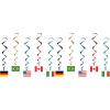 Beistle International Flag Whirls 10 Piece, Multicolored(International Flag Whirls)