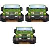 Beistle Jungle Safari Photo Prop – 3-Pack Off-Road Vehicle Cardstock Cutouts for Jungle Birthdays, Zoo Adventures, or Dinosaur-Themed Photo Booths – Wilderness Party Decorations – 3′ x 25″