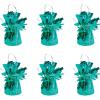 Beistle Metallic Wrapped Balloon Weight – 6 Pack, Turquoise Balloon Centerpiece Bouquet Holders, Party Decoration Accessories for Birthdays, Weddings, Graduations, and Retirement Celebrations, 6 Oz
