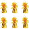 Beistle Metallic Wrapped Balloon Weight – 6 Pack, Yellow Balloon Centerpiece Bouquet Holders, Party Decoration Accessories for Baby Showers, Easter, Summer Parties, and Birthday Celebrations, 6 Oz