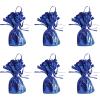 Beistle Metallic Wrapped Balloon Weights, Set of 6, Blue Party Decorations with Loop for Balloons, Centerpieces and Table Décor for Birthdays Events and Celebrations, 6 oz