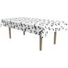 Beistle Musical Notes Tablecover in White/Black, Music Party Supplies, 50’s Theme Rock and Roll Tableware, Awards Night Decorations, 108″ x 54″