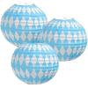 Beistle Oktoberfest Paper Lanterns, 9-1/2-Inch, Blue/White