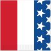 Beistle Patriotic Beverage Napkins, 16-Count, 2-Ply Red White and Blue American Flag Design for 4th of July Memorial Day Veterans Day Political Events and Celebrations 5” x 5”