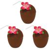 Beistle Plastic Coconut Cups 3 Piece, 16 oz, Multicolor