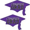 Beistle Red Congrats Grad Cutouts, 2-Count, Large Graduation Cap Decorations for Celebrations, High School and College Academic Achievement Party Supplies, 22.25” x 36.75”(Purple)