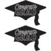 Beistle Red Congrats Grad Cutouts, 2-Count, Large Graduation Cap Decorations for Celebrations, High School and College Academic Achievement Party Supplies, 22.25” x 36.75”(Black)