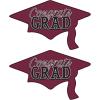 Beistle Red Congrats Grad Cutouts, 2-Count, Large Graduation Cap Decorations for Celebrations, High School and College Academic Achievement Party Supplies, 22.25” x 36.75”(Burgundy)