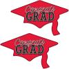 Beistle Red Congrats Grad Cutouts, 2-Count, Large Graduation Cap Decorations for Celebrations, High School and College Academic Achievement Party Supplies, 22.25” x 36.75”(Red)