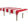 Beistle Red and White Striped Plastic Tablecover