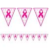 Beistle Ribbon Pennant Banner, 11″ x 12′, Pink/White