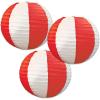 Beistle Stripes Paper Lanterns, 9 1/2-Inch, Red/White(Red/White)