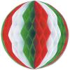 Beistle Tissue Balls, 19-Inch, 12-Pack(Red/White/Green)