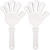 Beistle White Giant Hand Clappers – 2 Count Plastic Stadium Noise Makers for Sports Games Pep Rallies Graduations Parades Tailgates Fan Spirit Cheering Accessories and Party Celebrations, 15” x 7.5”