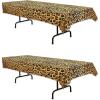 Beistle Zebra Print Tablecovers, 54” x 108”, 2 Pieces – Plastic Table Cloth, Animal Print Tablecloth, Animal Safari Theme Decorations, Safari Table Cloth(Leopard Print)