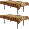 Beistle Zebra Print Tablecovers, 54” x 108”, 2 Pieces – Plastic Table Cloth, Animal Print Tablecloth, Animal Safari Theme Decorations, Safari Table Cloth(Tiger Print)