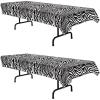 Beistle Zebra Print Tablecovers, 54” x 108”, 2 Pieces – Plastic Table Cloth, Animal Print Tablecloth, Animal Safari Theme Decorations, Safari Table Cloth(Zebra Print)